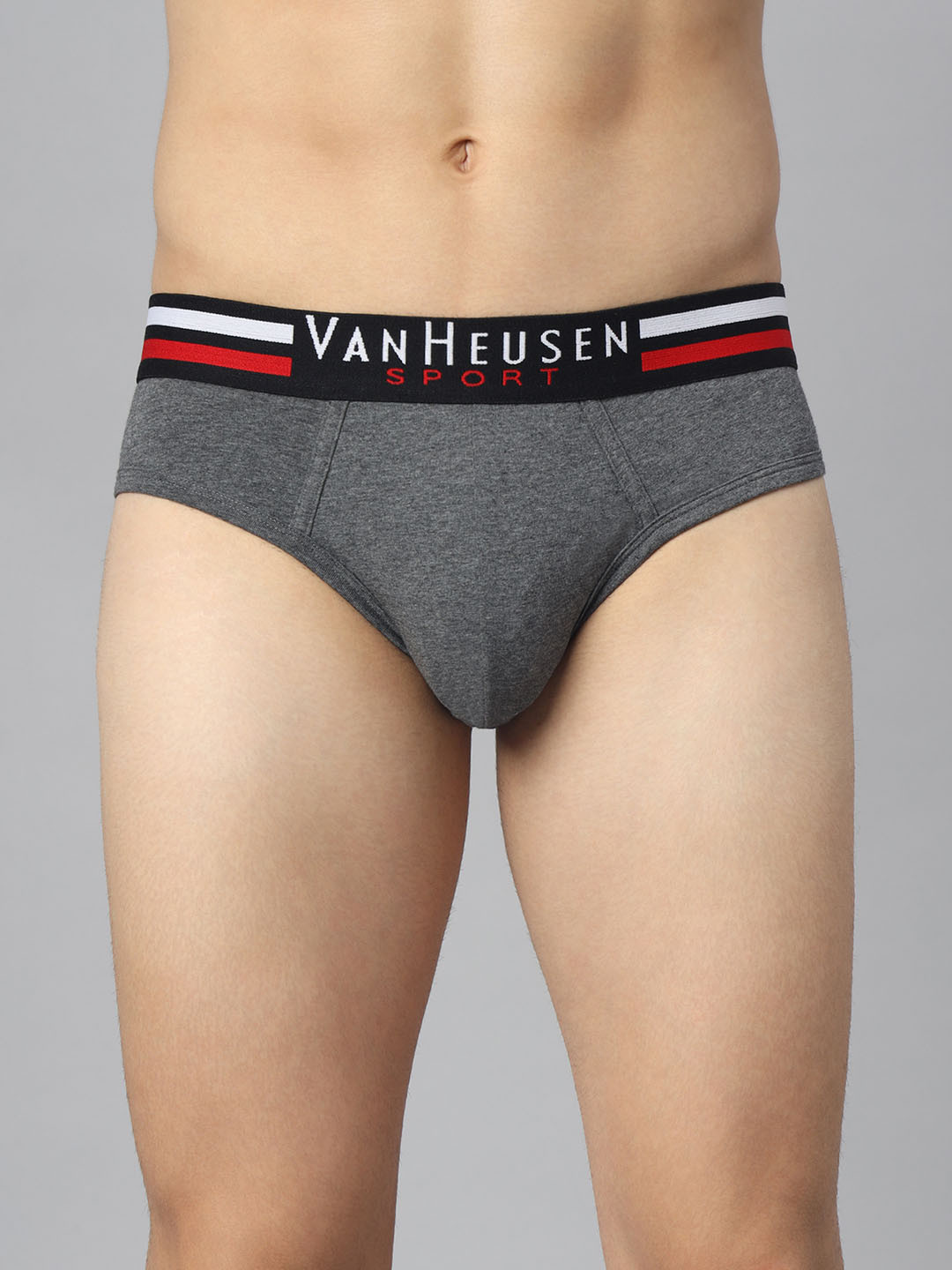 

Van Heusen Men Solid Plush Back Elasticized Waistband Ultra Soft Briefs, Charcoal