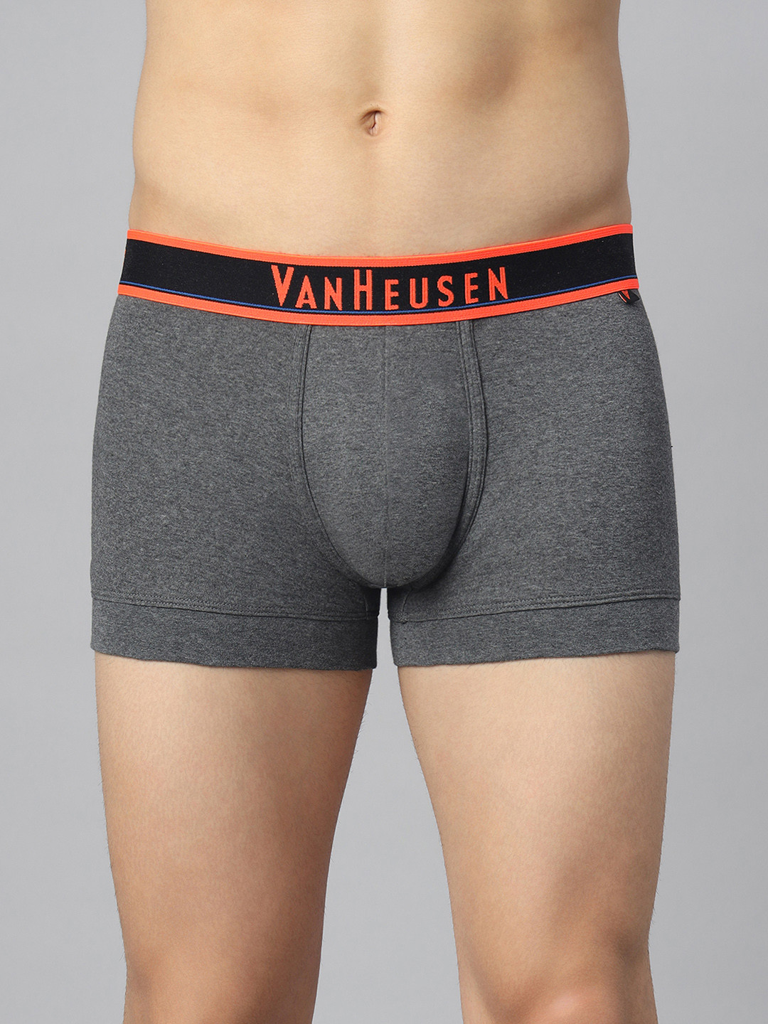 

Van Heusen Men Pack of 1 Solid Colour Fresh And Neon Elasticized Waistband Trunk, Charcoal