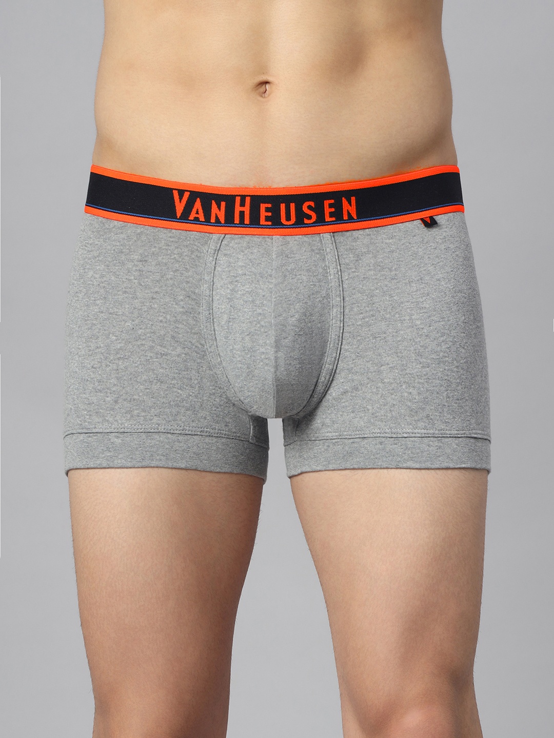 

Van Heusen Men Pack of 1 Solid Colour Fresh & Neon Elasticized Waistband Trunk, Grey