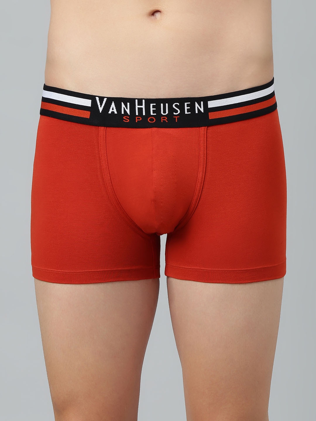 

Van Heusen Men Solid Plush Back Elasticized Waistband Ultra Soft Trunks 70006, Orange