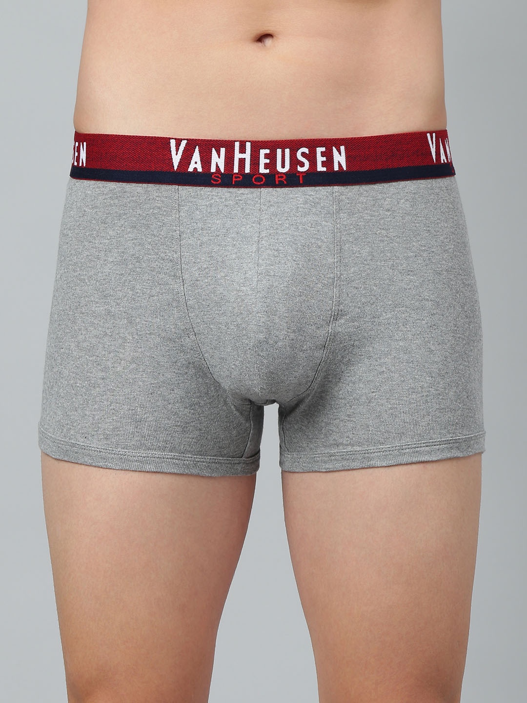 

Van Heusen Sport Men Plush Back Elasticized Waistband Double Layer Gusset Trunk 70002, Grey