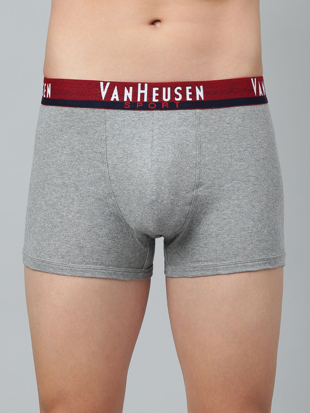 

Van Heusen Sport Men Plush Back Elasticized Waistband Double Layer Gusset Trunk70002, Grey