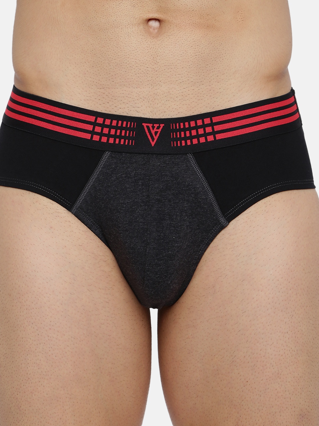 

Van Heusen Men Anthra Melange W Pure Black Solid Anti Bacterial Colour Fresh Brief, Grey