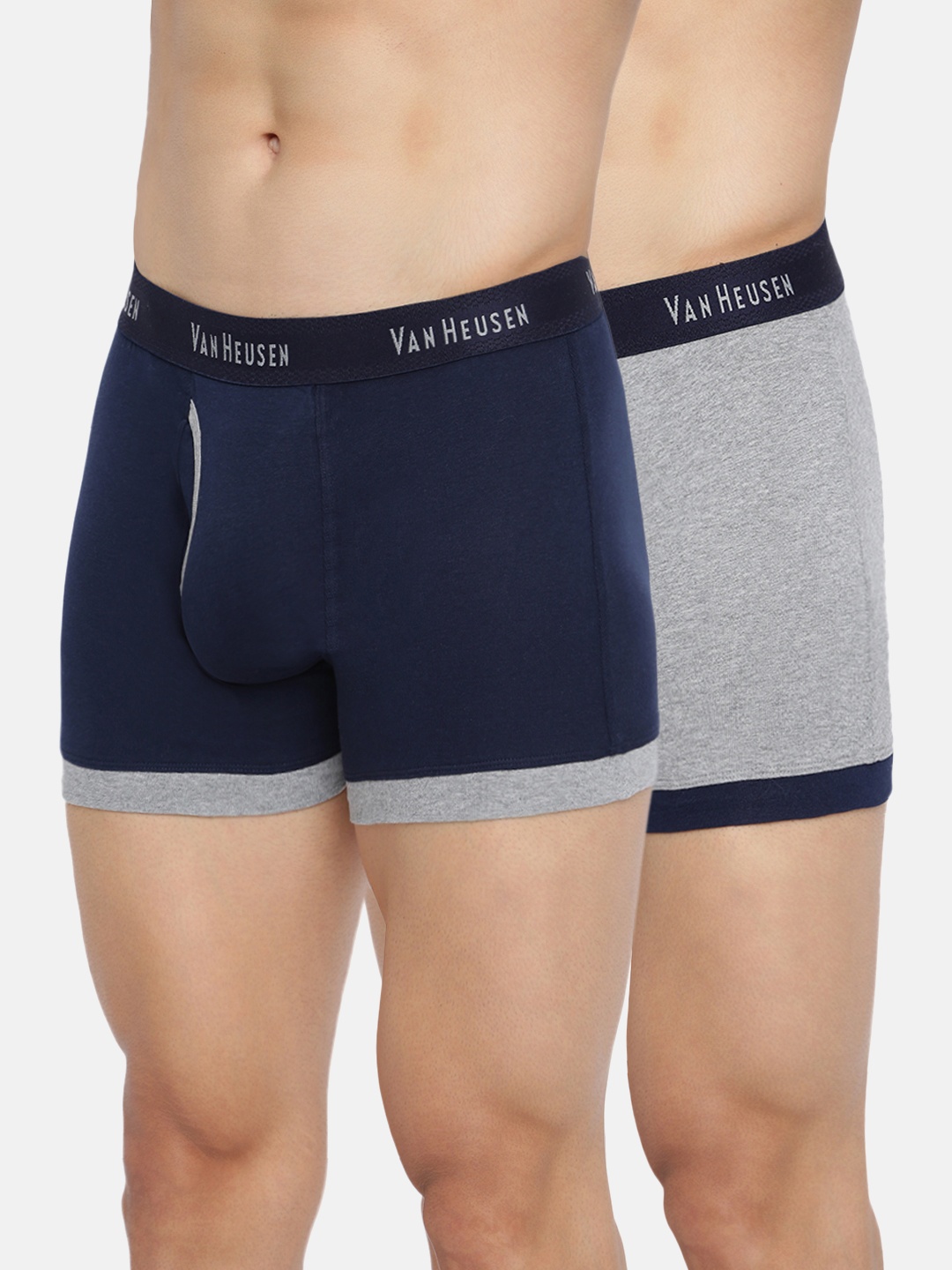 

Van Heusen Men Pack of 2 Textured Anti Bacterial Colour Fresh Trunks, Grey