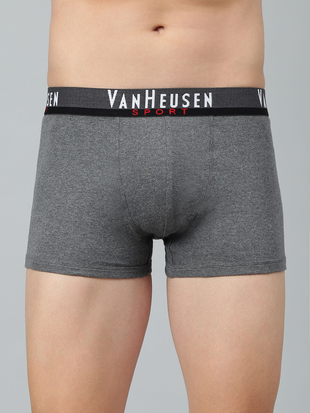 

Van Heusen Sport Men Solid Plush Back Elasticized Waistband Double Layer Gusset Trunk, Grey