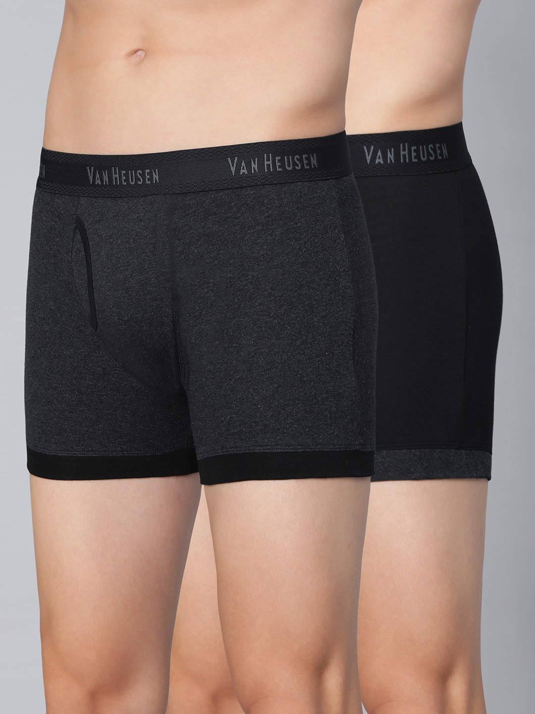 

Van Heusen Men Pack of 2 Textured Anti Bacterial Colour Fresh Trunks, Grey