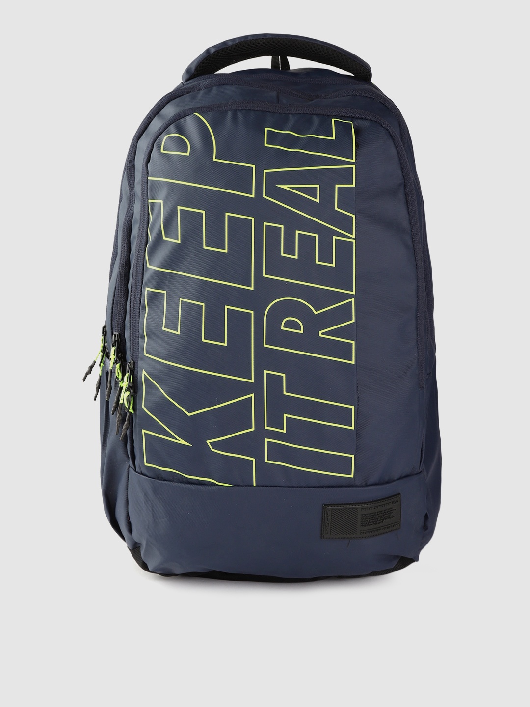 

Gear Unisex Blue & Fluorescent Green Typography Print 18 Inch Laptop Backpack