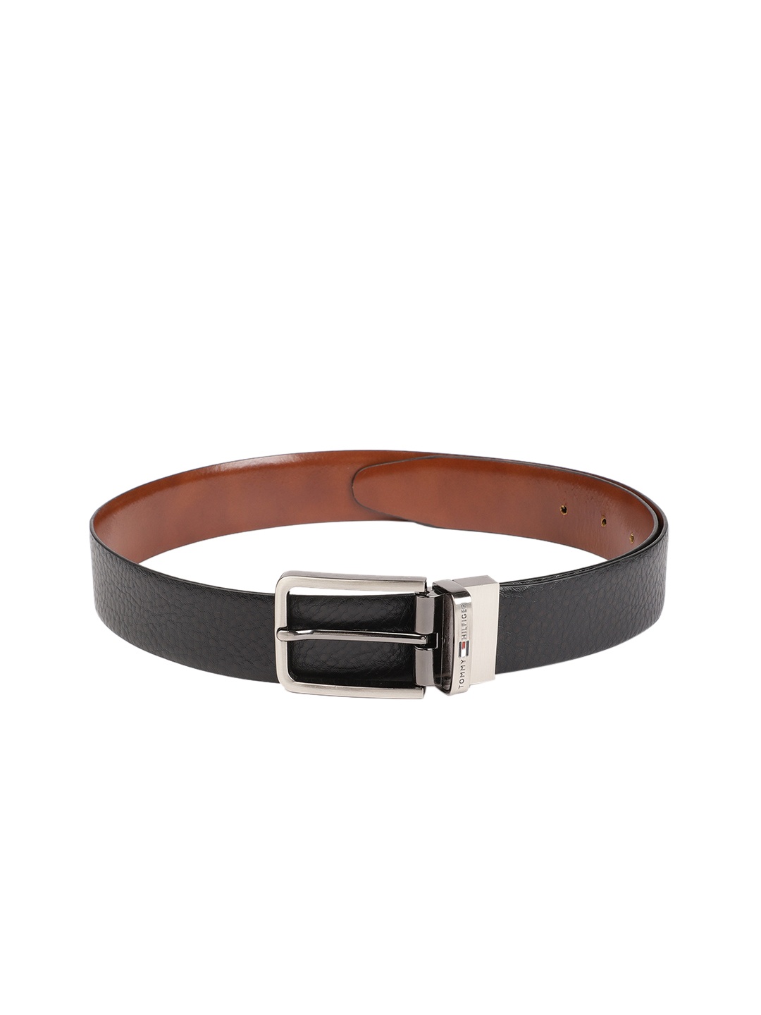

Tommy Hilfiger Men Black & Tan Brown Reversible Leather Belt