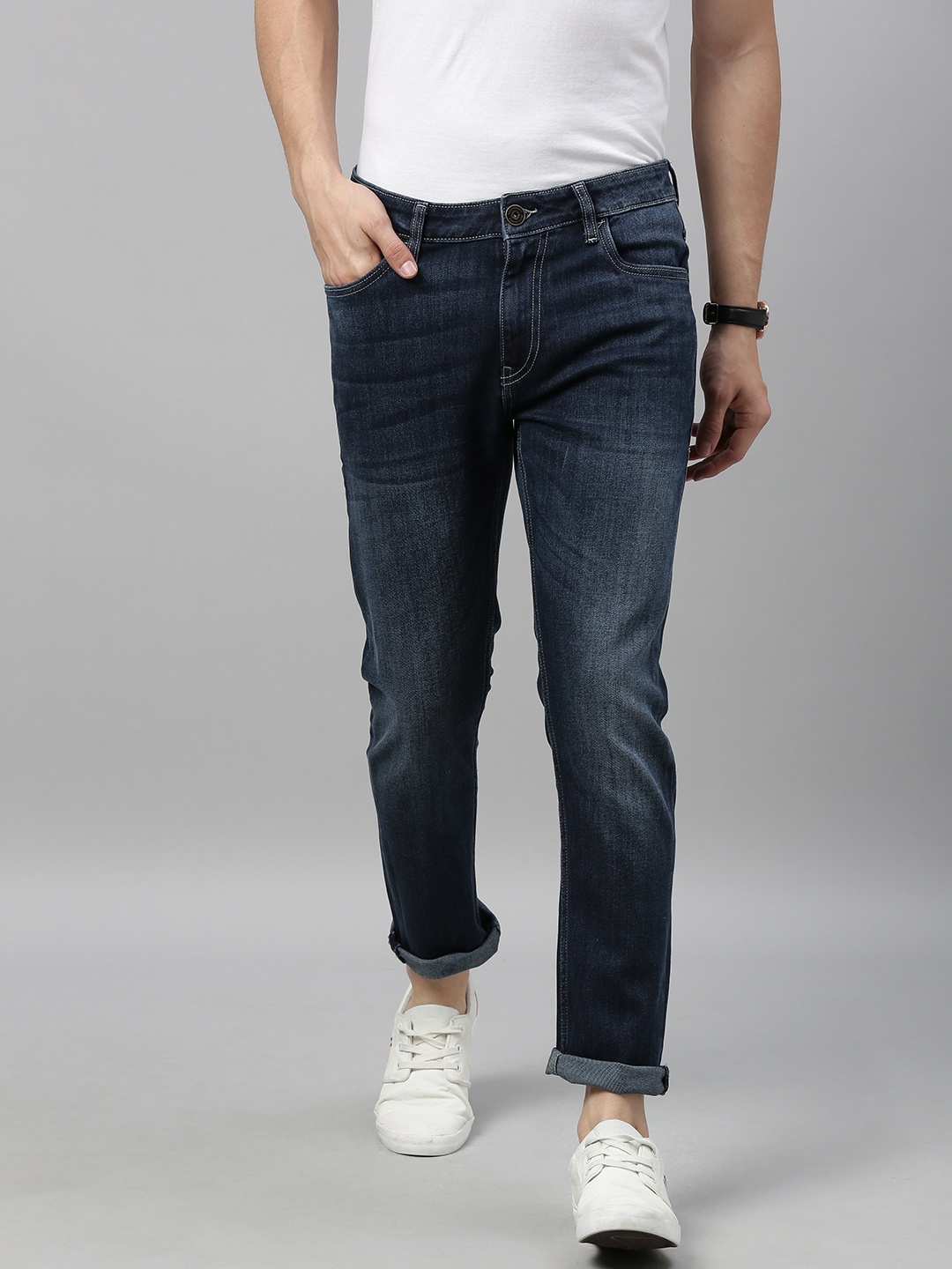 

Mast & Harbour Men Blue Skinny Fit Mid-Rise Clean Look Stretchable Jeans