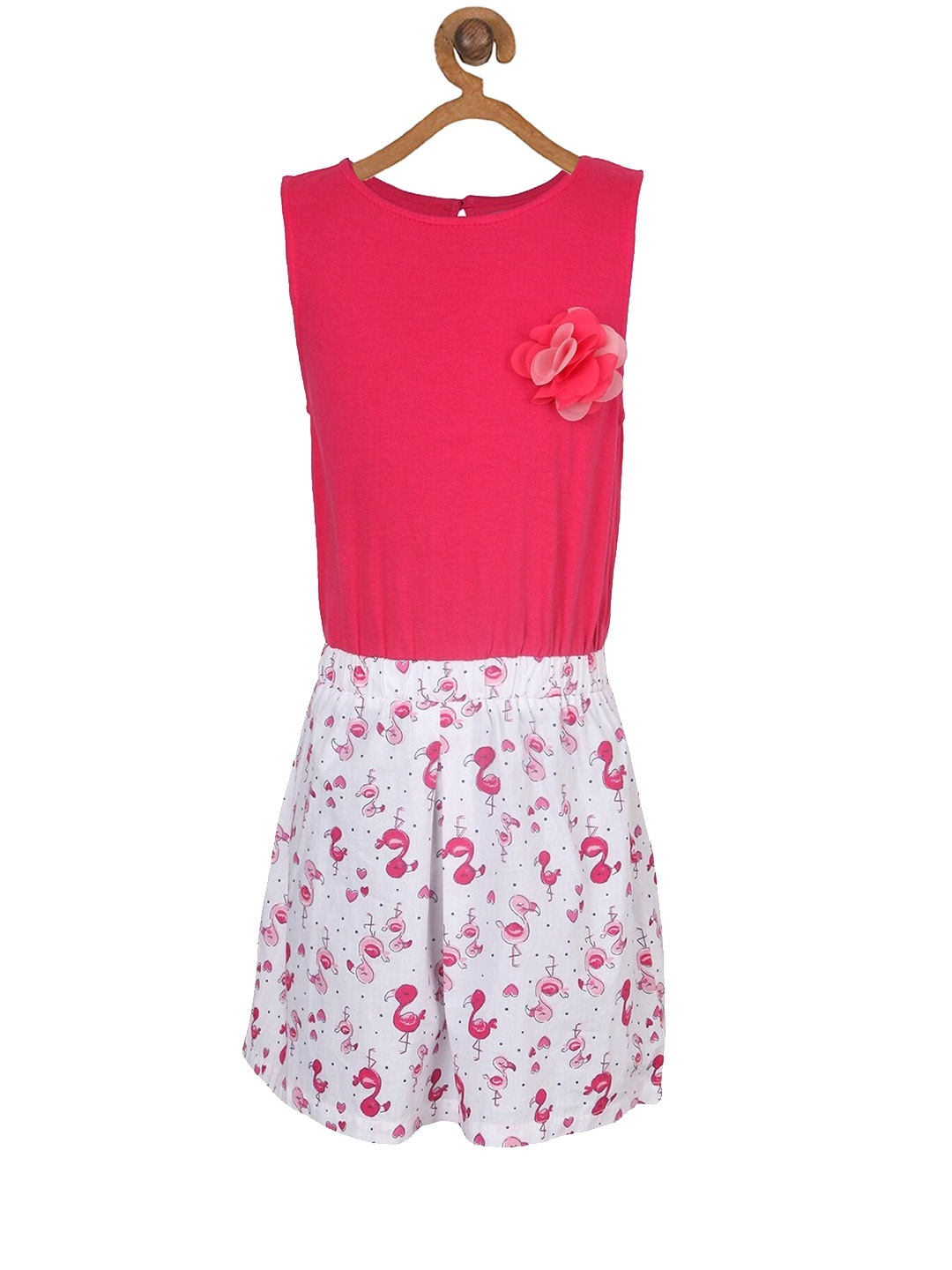 

Miyo Girls Pink Printed Fit and Flare Dress