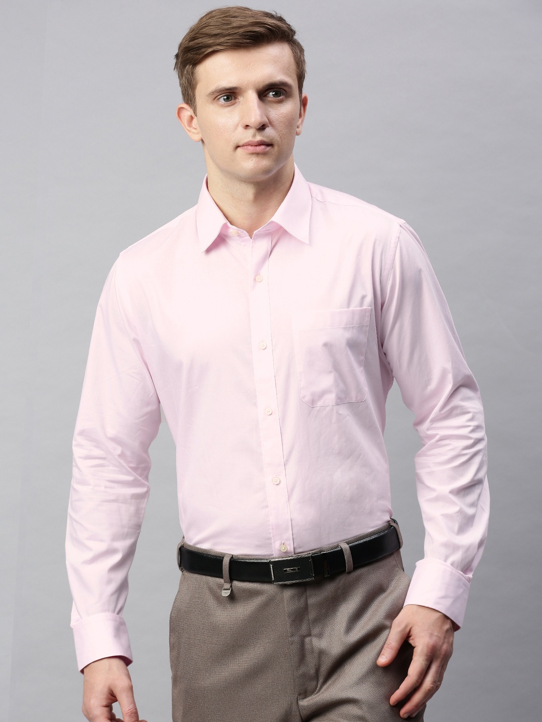 

Raymond Men Pink Regular Fit Solid Formal Shirt