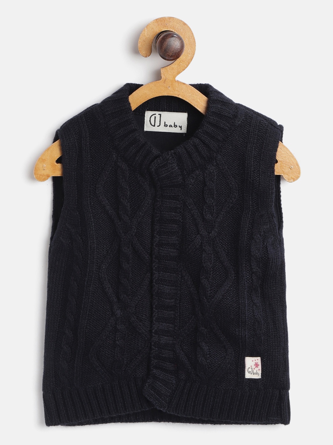 

Gini and Jony Kids Navy Blue Self-Design Cardigan