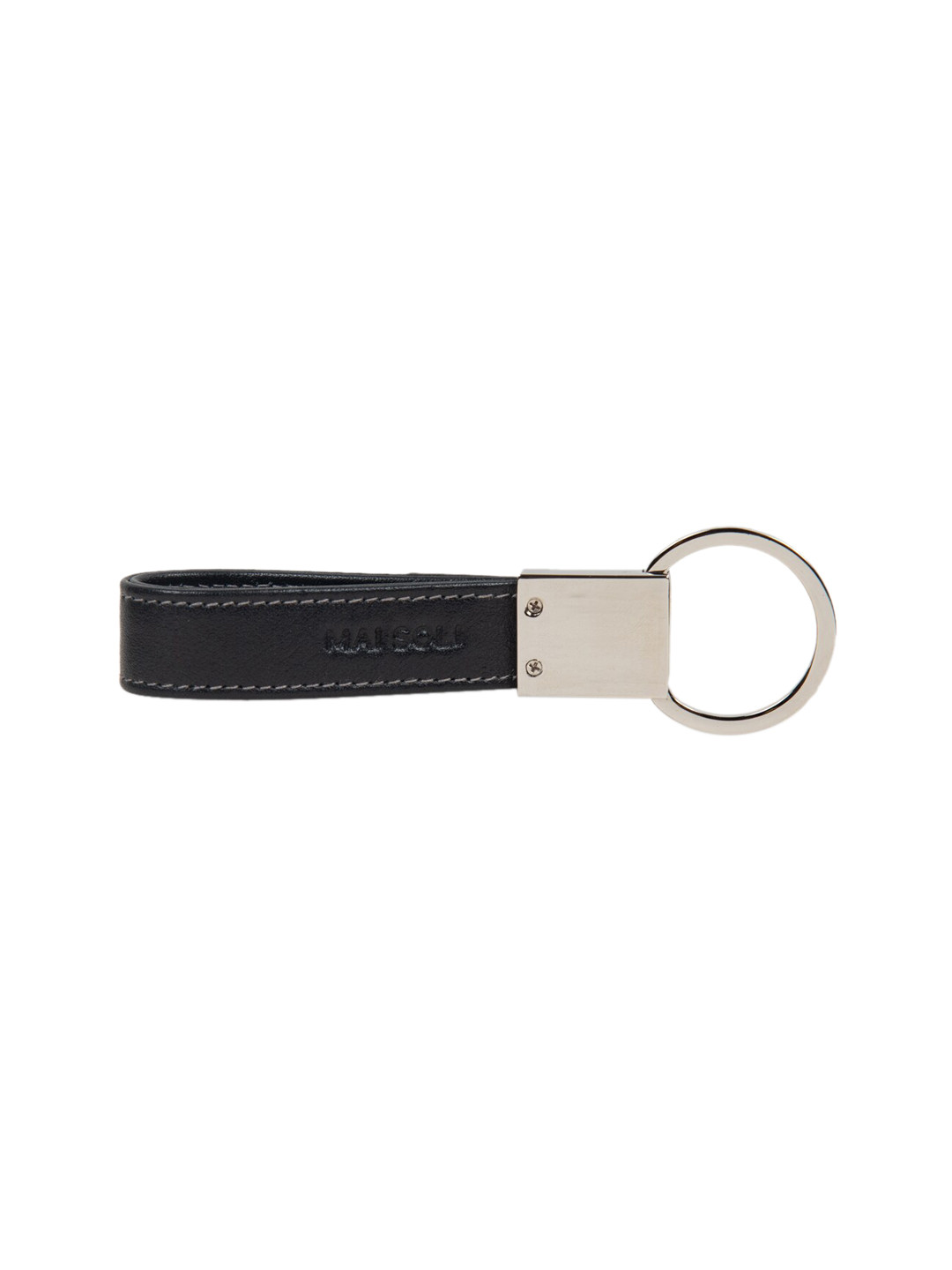 

MAI SOLI Unisex Adults Black Metal Leather Key Ring