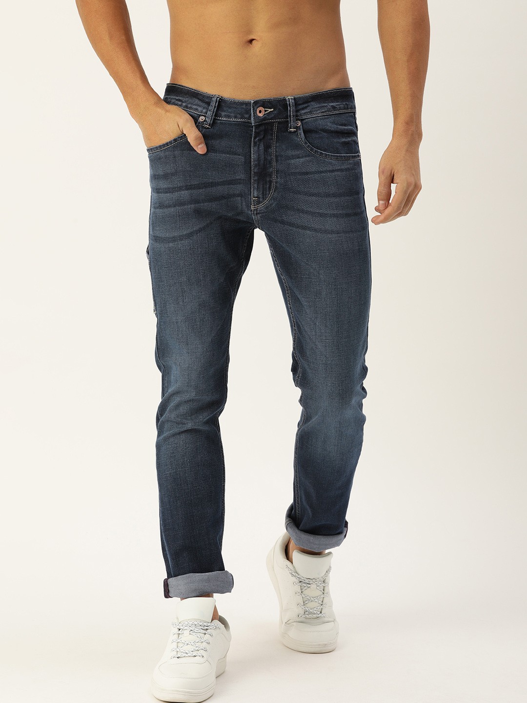 

Flying Machine Men Blue Micheal Slim Tapered Fit Clean Look Antiviral Jeans