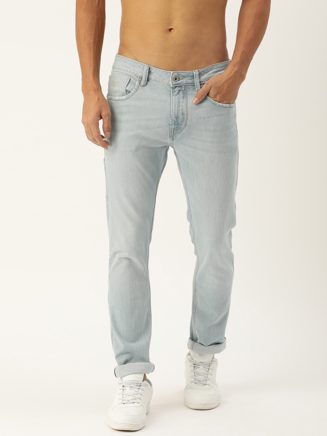 

Flying Machine Men Blue Micheal Slim Tapered Fit Clean Look Antiviral Jeans