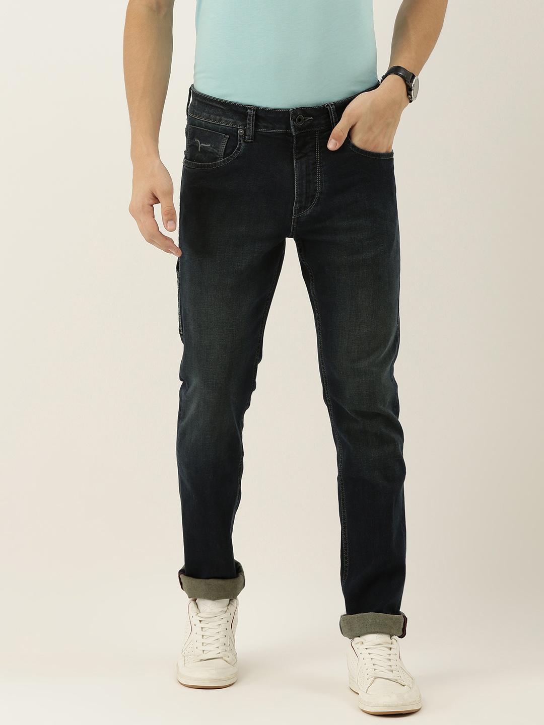 

Flying Machine Men Blue Slim Fit Mid-Rise Clean Look Stretchable Jeans