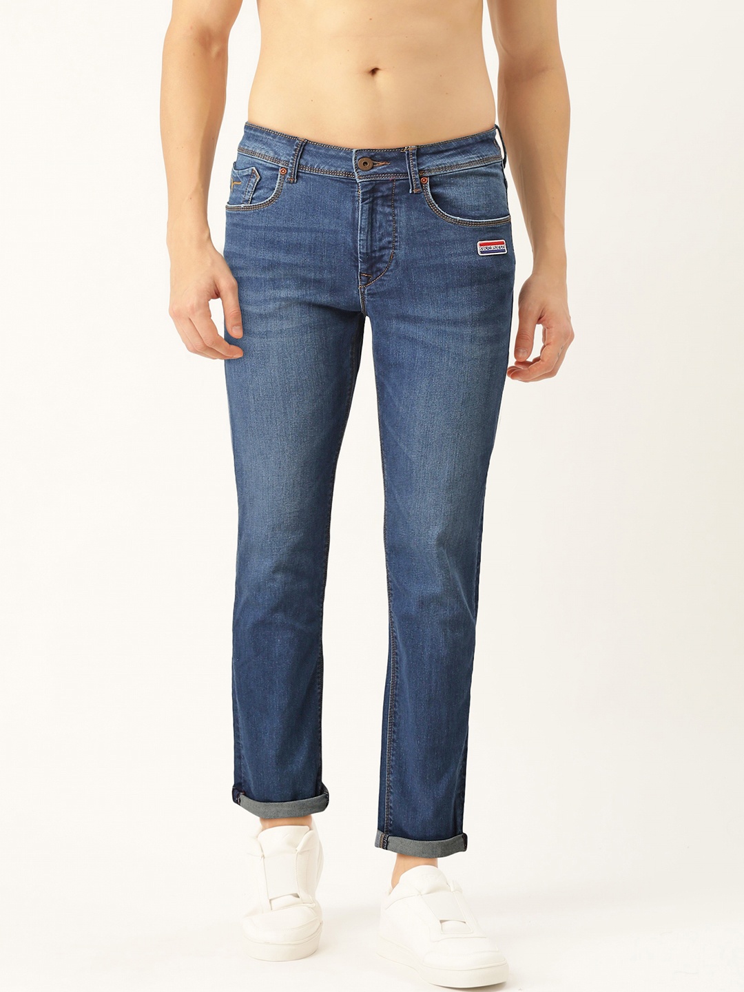 

Flying Machine Men Blue Michael Slim Tapered Fit Mid-Rise Clean Look Stretchable Jeans