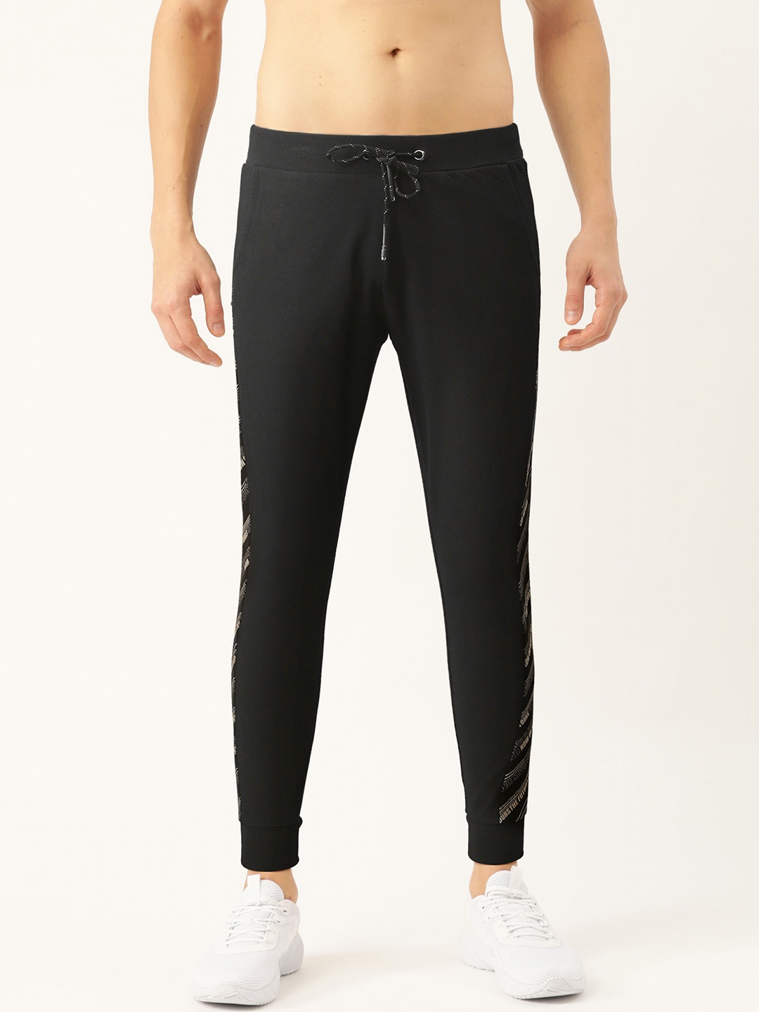 

Flying Machine Men Black Solid Joggers