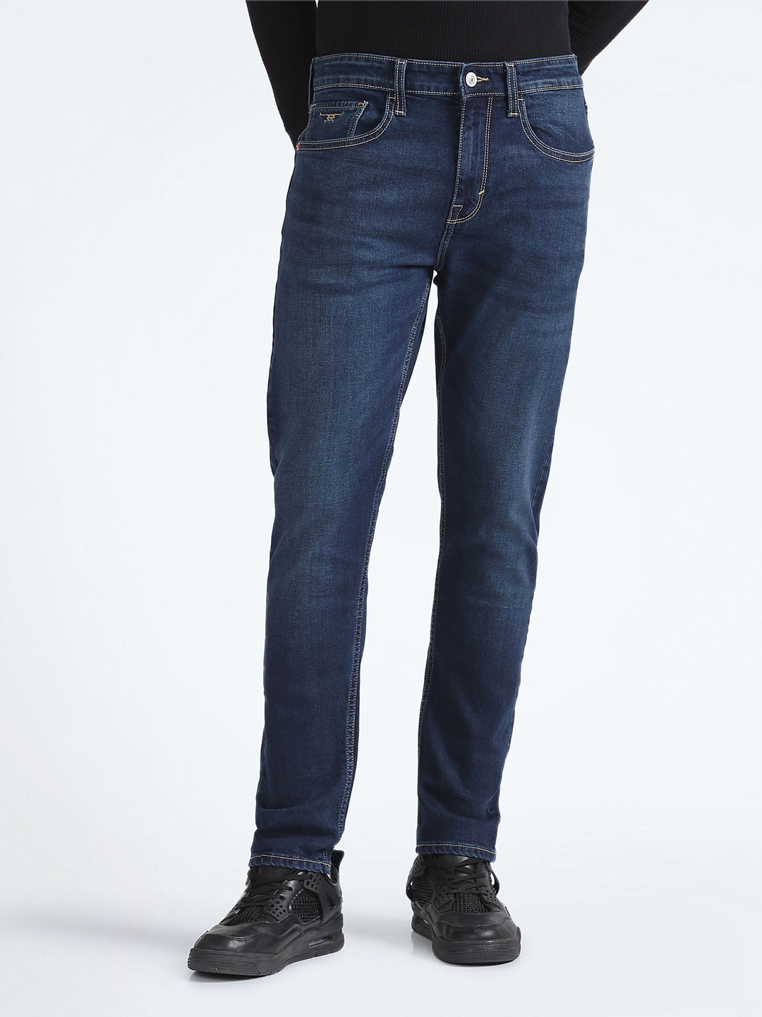 

Flying Machine Men Navy Blue Slim Tapered Michael Fit Mid-Rise Stretchable Jeans