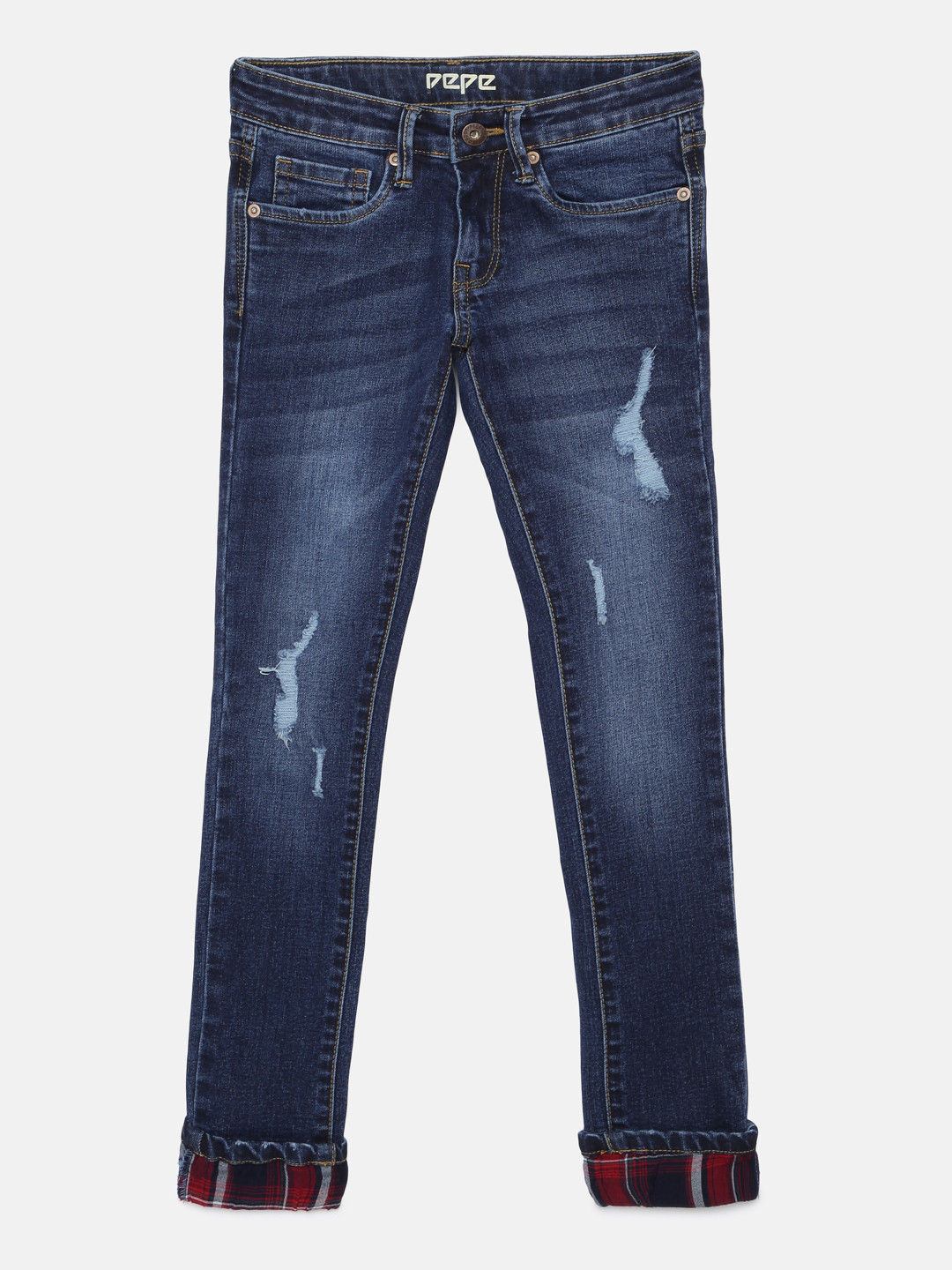 

Pepe Jeans Girls Blue Slim Fit AISHA IP Mildly Distressed Jeans