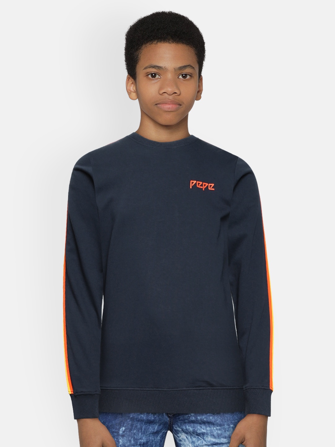 

Pepe Jeans Boys Navy Blue Pure Cotton Parson Ip Sweatshirt