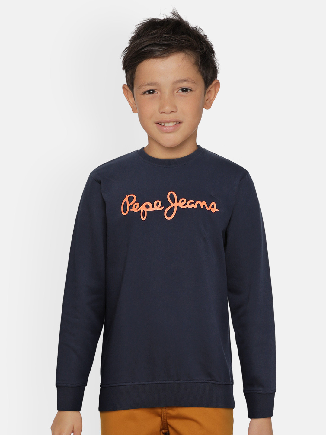 

Pepe Jeans Boys Navy Blue Pure Cotton Arone Sweatshirt