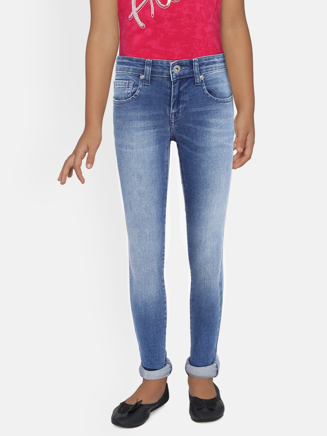 

Pepe Jeans Girls Blue ALAIA IP Regular Fit Mid-Rise Clean Look Stretchable Jeans