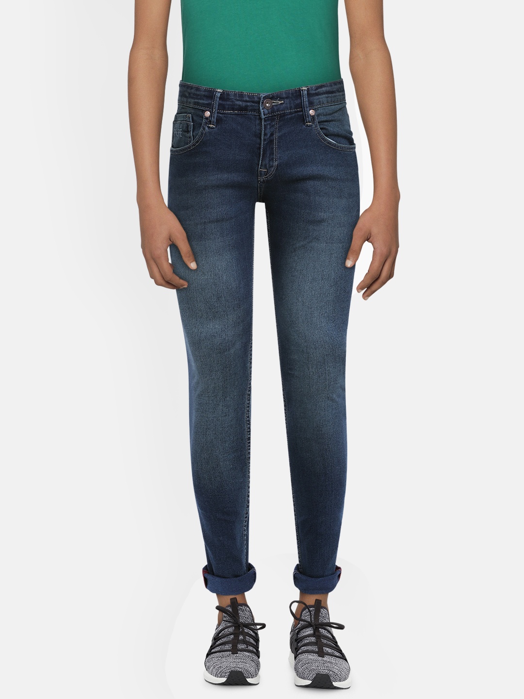 

Pepe Jeans Boys Blue PERSIAN Cashed IP Regular Fit Mid-Rise Clean Look Jeans