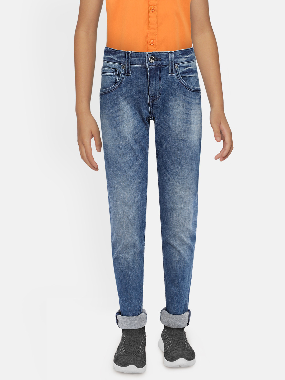 

Pepe Jeans Boys Blue Slim Fit Mid-Rise Clean Look Stretchable Jeans