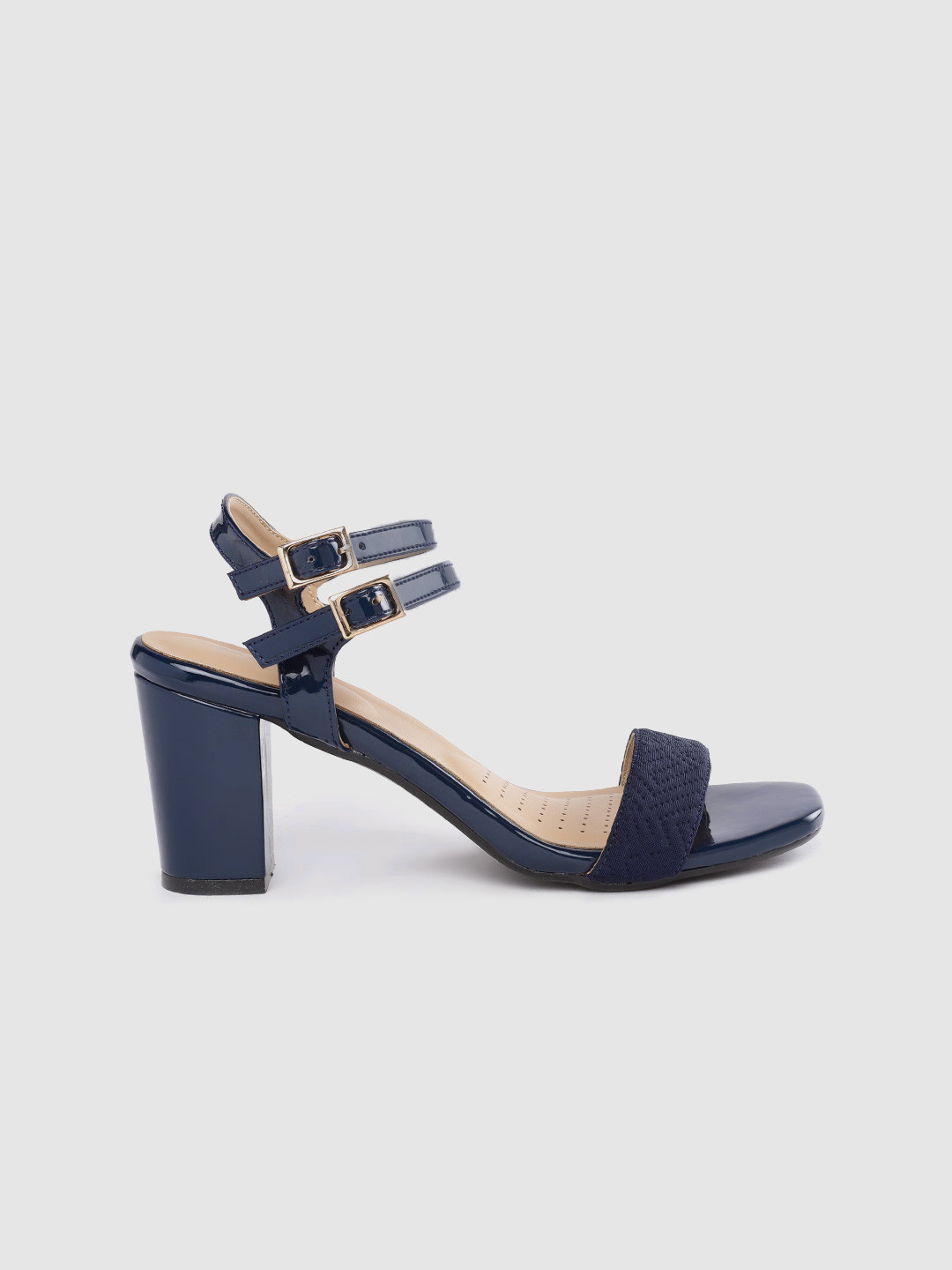 

Mast & Harbour Women Navy Blue Textured Block Heels