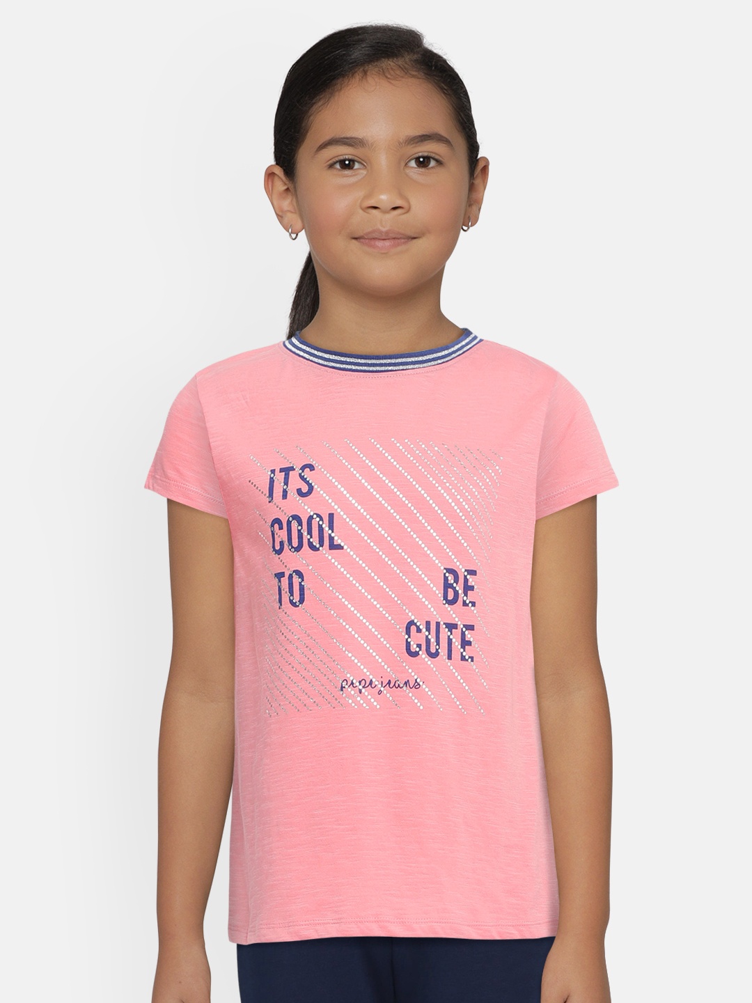 

Pepe Jeans Girls Pink Printed Round Neck T-shirt