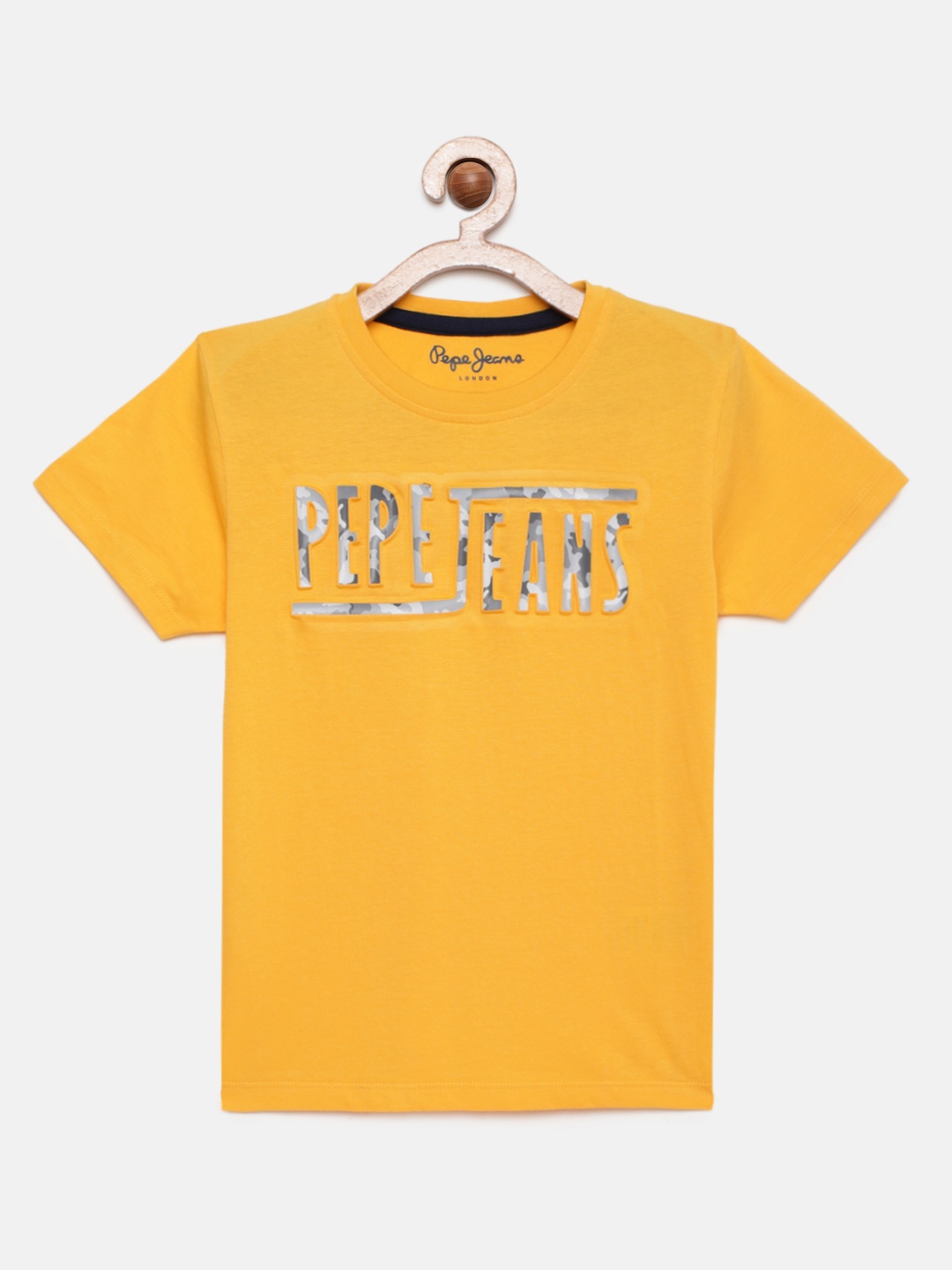 

Pepe Jeans Boys Yellow Printed Pure Cotton Round Neck T-shirt
