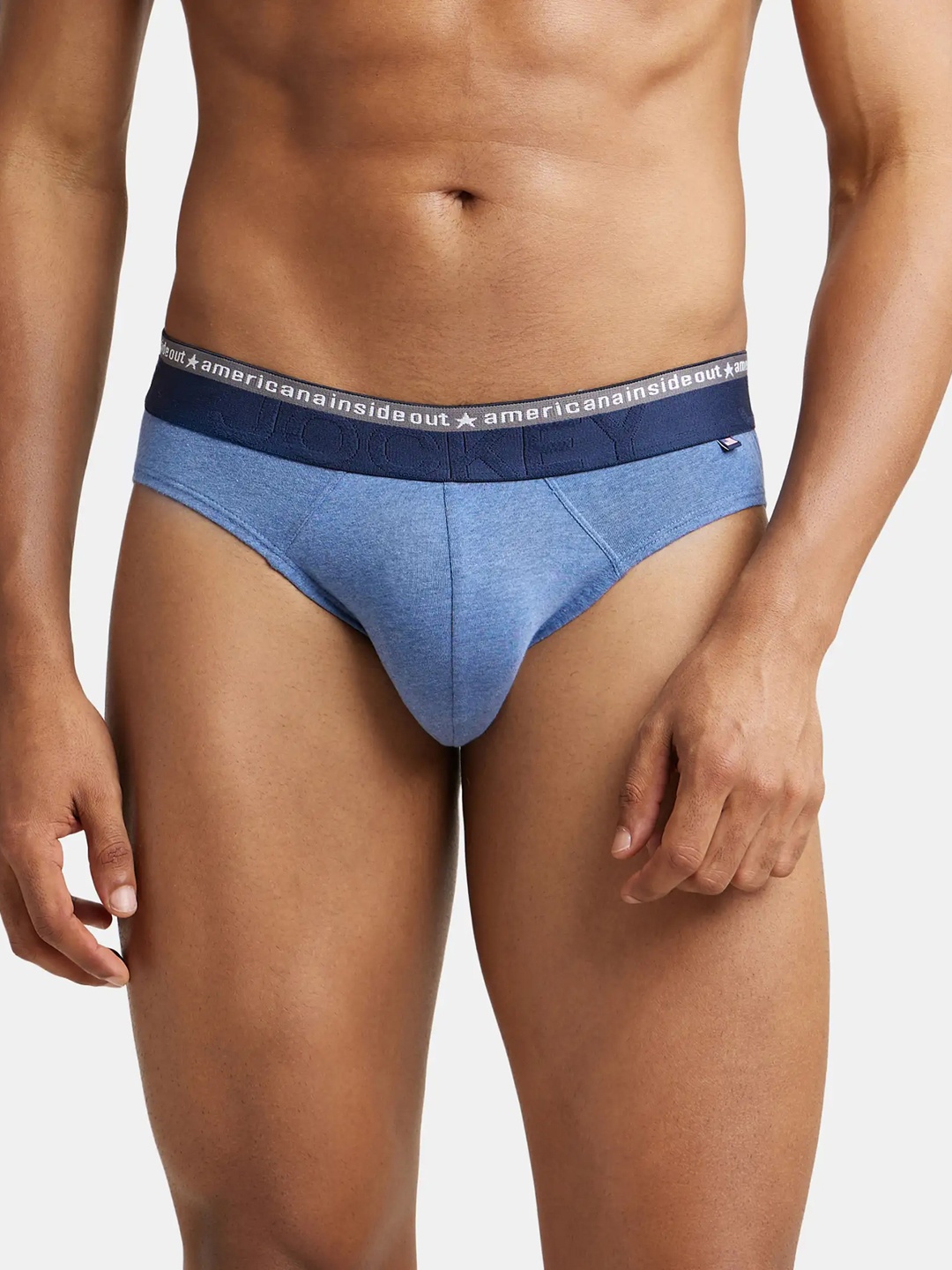 

Jockey Super Combed Cotton Stretch Solid Brief with Ultrasoft Waistband-US59, Blue