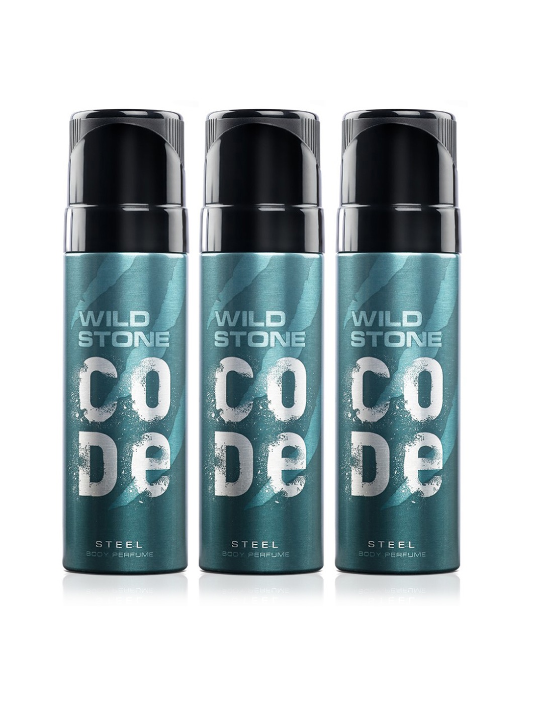 

Wild stone Men Set of 3 Code Steel Body Deodorants, Teal