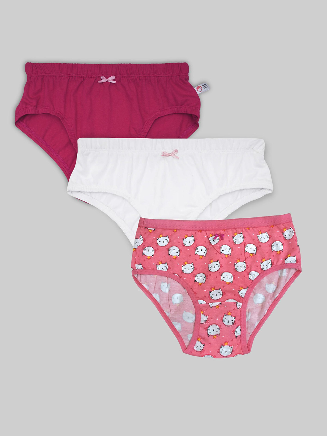 

DChica Girls Pack Of 3 Printed Basic Briefs DCPNSE6258/4-5, Fuchsia