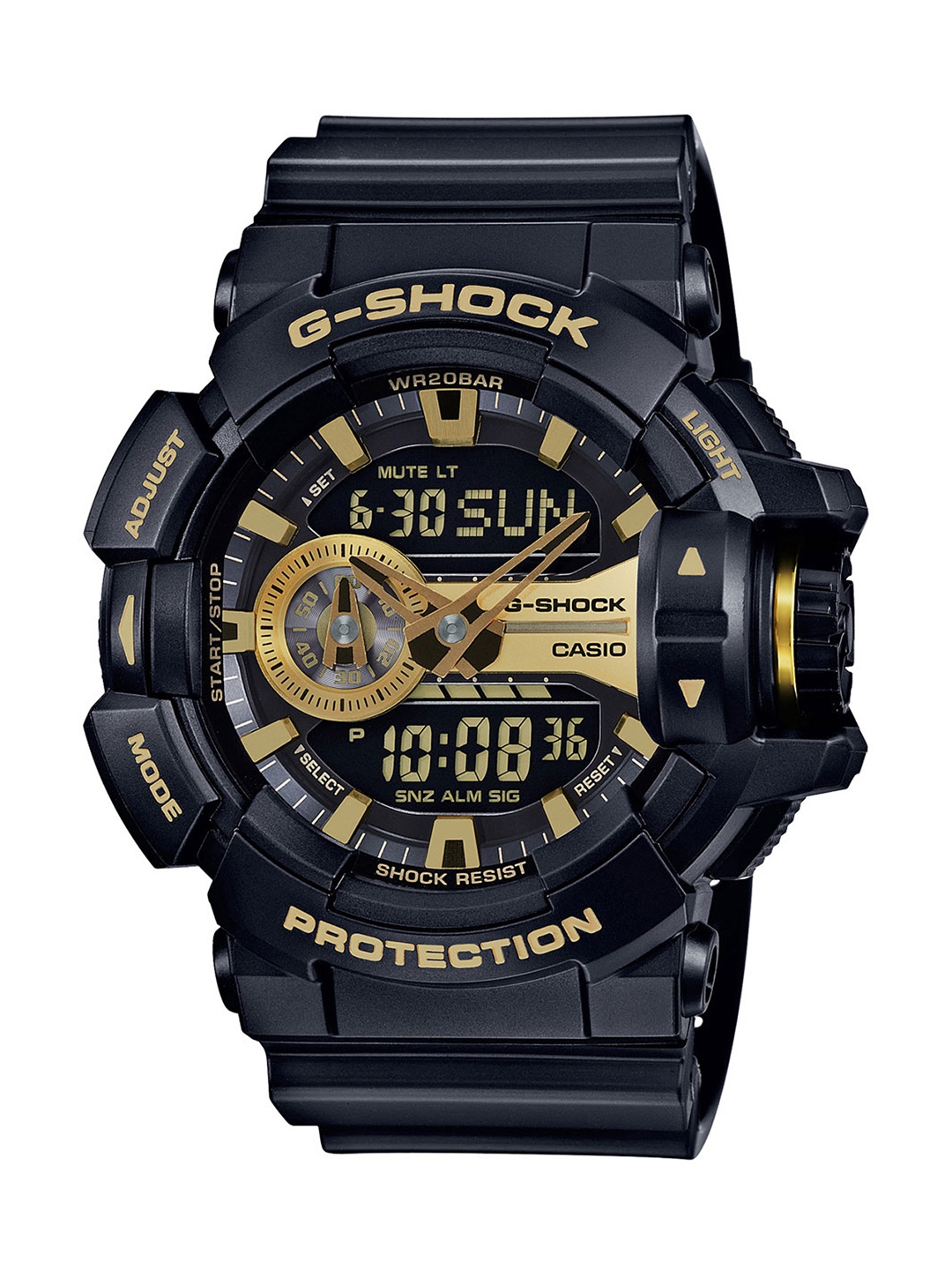

CASIO Men G-Shock GA-400GB-1A9DR Black-Gold Ana-Digi Dial Black Resin Strap Watch G651