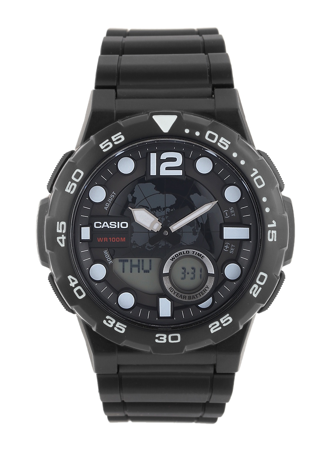 

Casio Youth Combination Men Black Analogue and Digital watch AD204 AEQ-100W-1AVDF