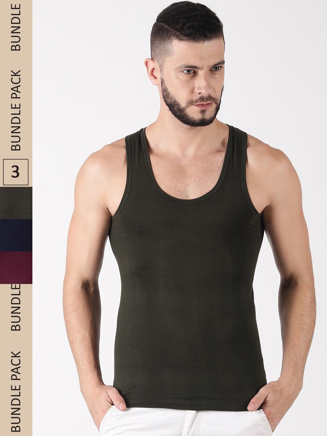 

Dollar Lehar Men Pack Of 3 Assorted Innerwear Vest MLHVE-01-PO3-ASST1