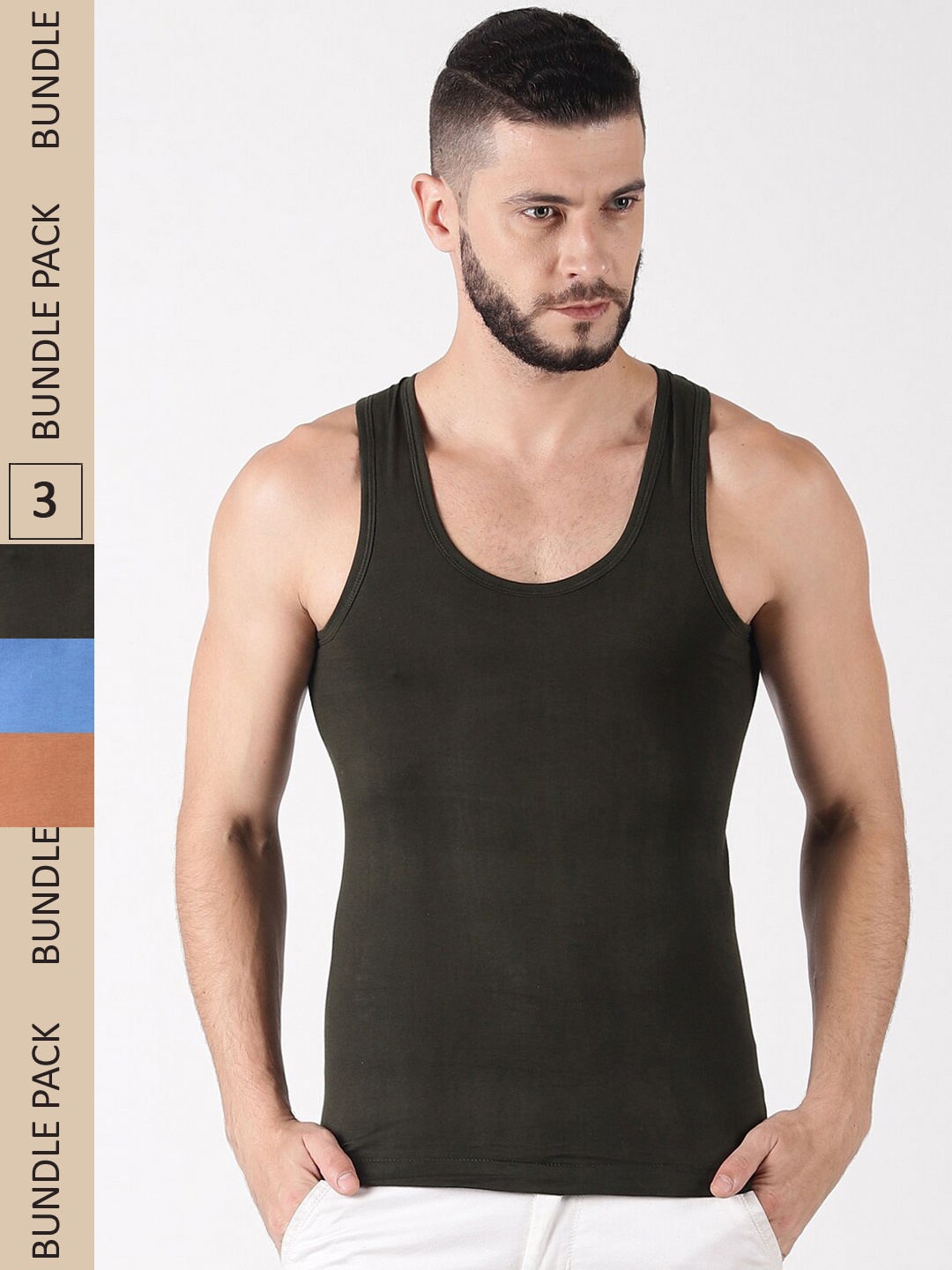 

Dollar Men Pack Of 3 Assorted Innerwear Vests MLHVE-01-PO3