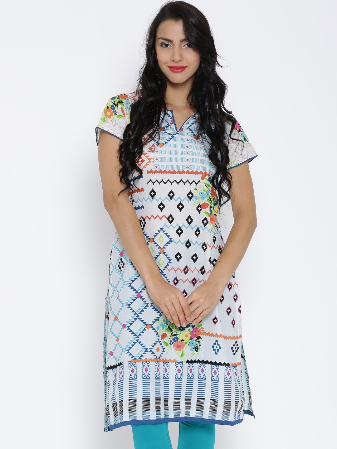 

BIBA Off-White Printed Kurta