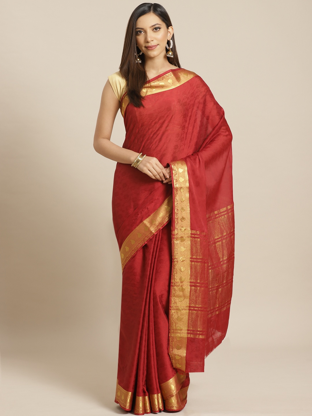 

Mitera Maroon Woven Design Paithani Saree