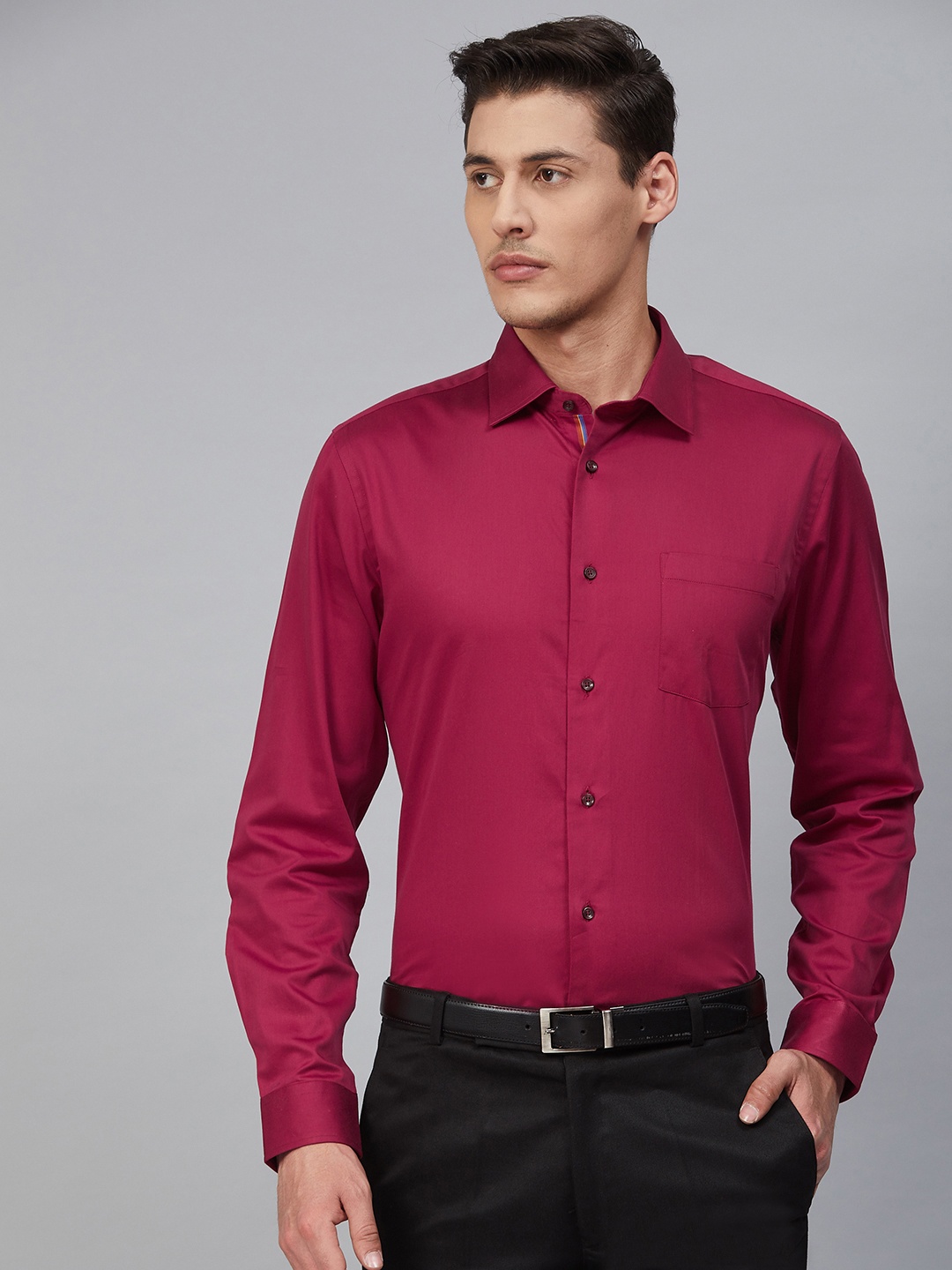 

Blackberrys Men Pink Slim Fit Solid Formal Shirt