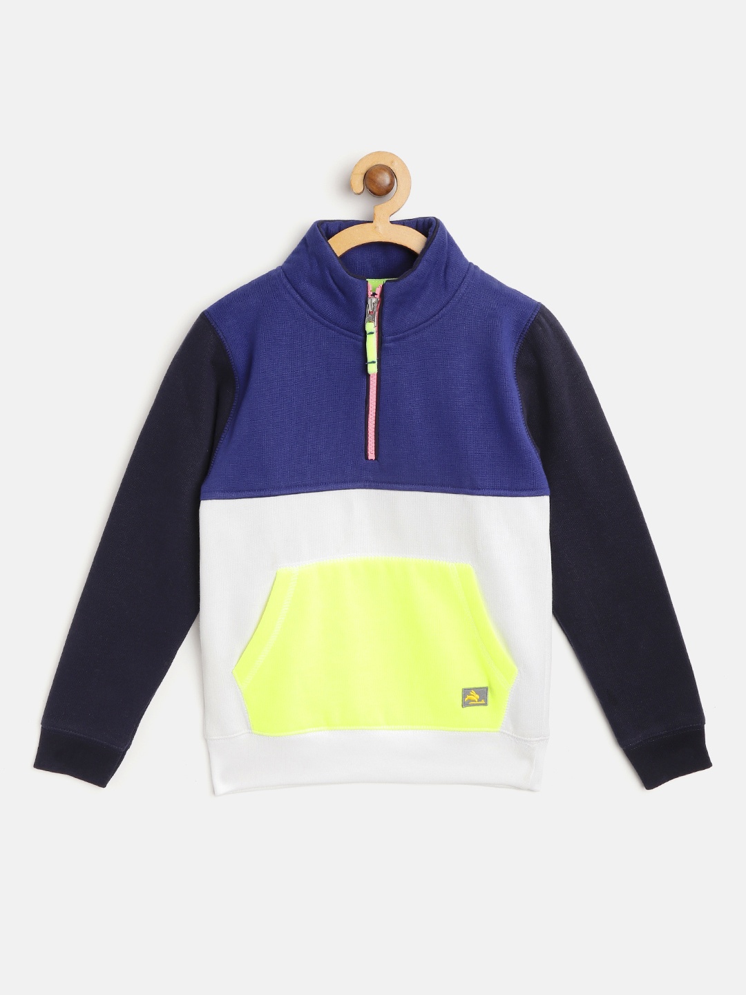 

Cherry Crumble Boys White & Blue Colourblocked Sweatshirt