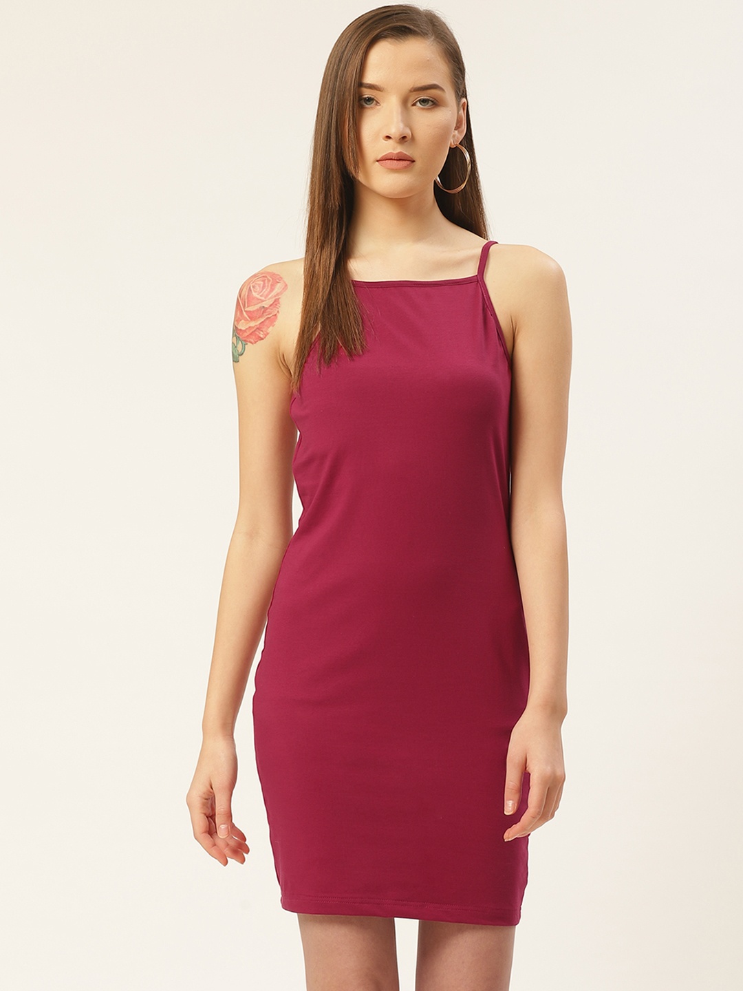 

Trend Arrest Women Magenta Solid Sheath Dress