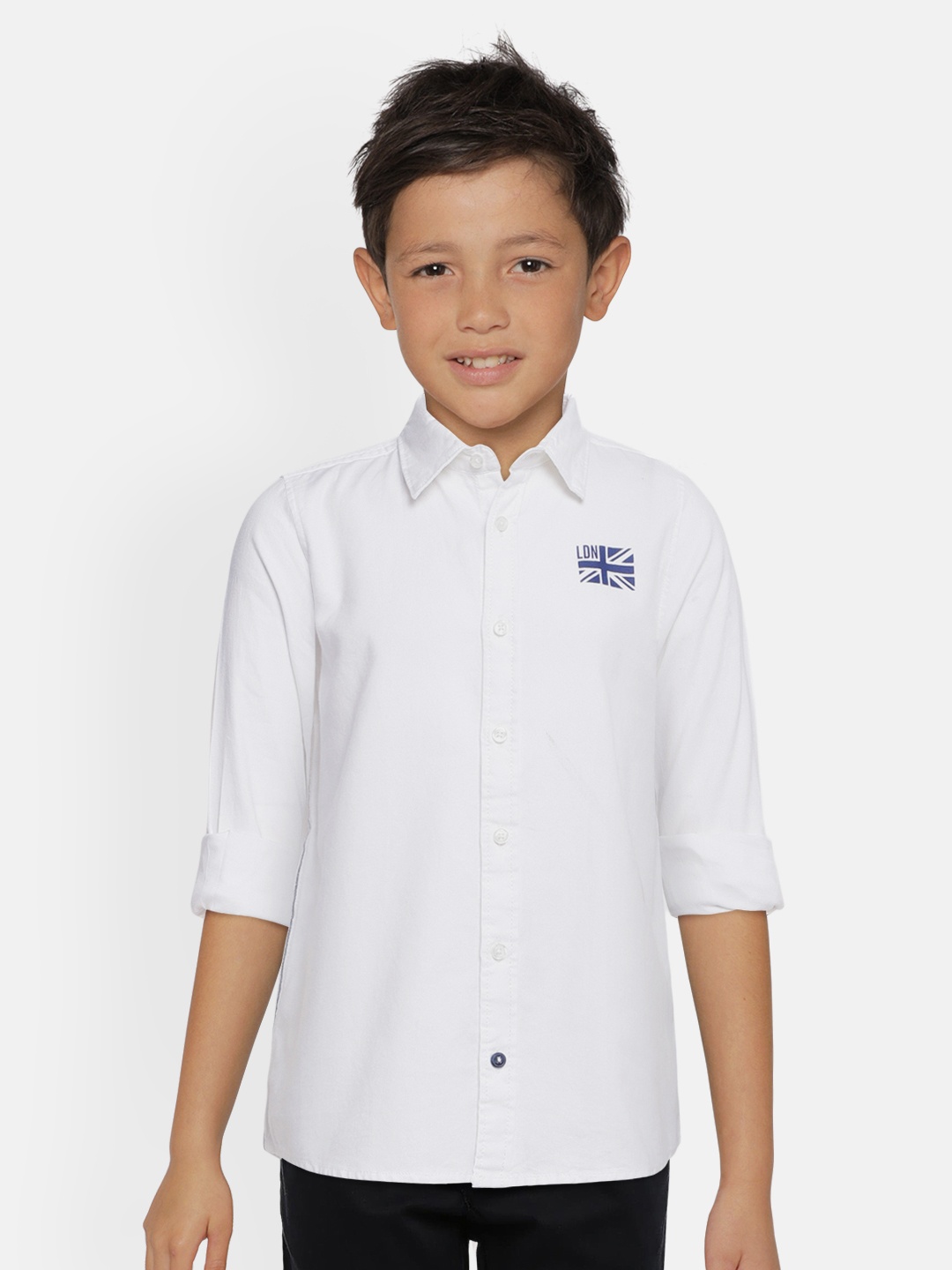 

Pepe Jeans Boys White Regular Fit Solid Casual Shirt