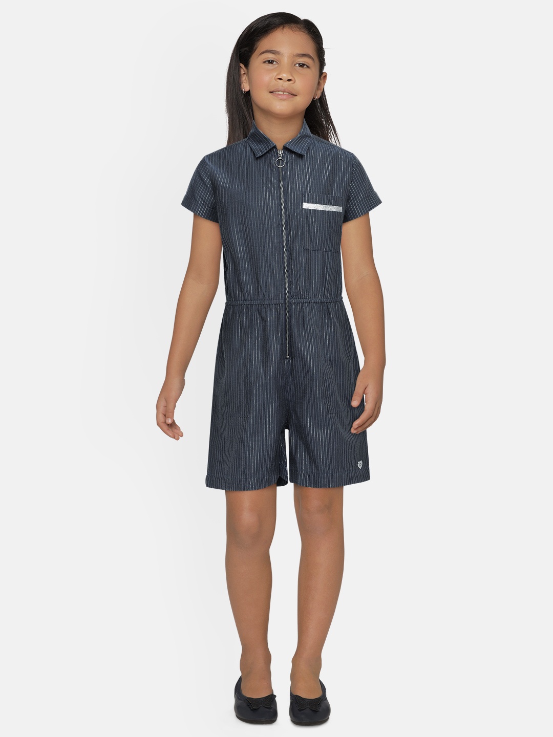 

Pepe Jeans Girls Navy Blue EDITH IP Striped Playsuit