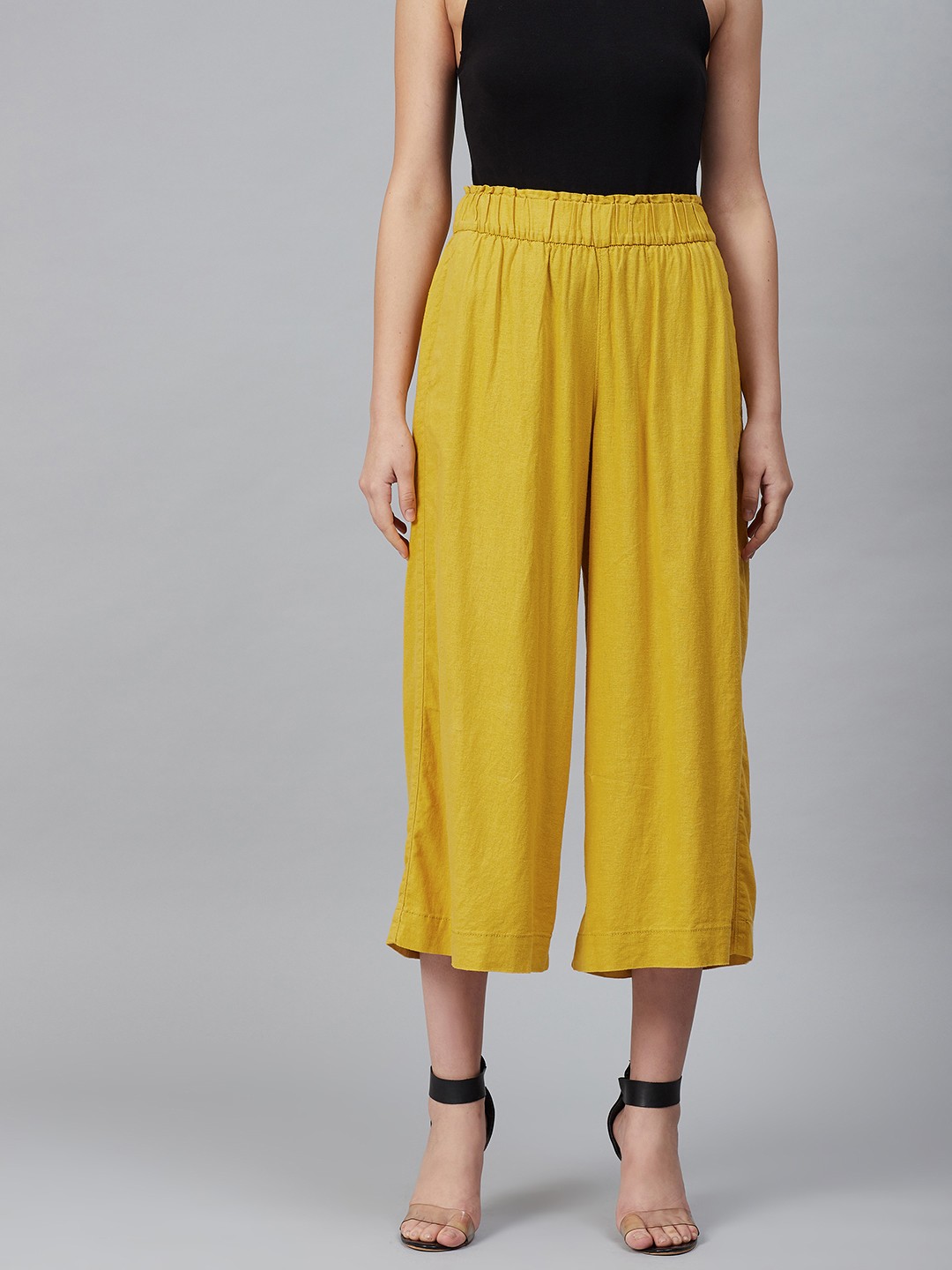 

Marks & Spencer Women Mustard Solid Straight Palazzos