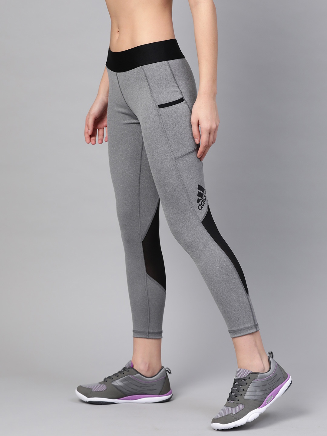 

ADIDAS Women Grey Solid Alphaskin 7/8th Training Tights