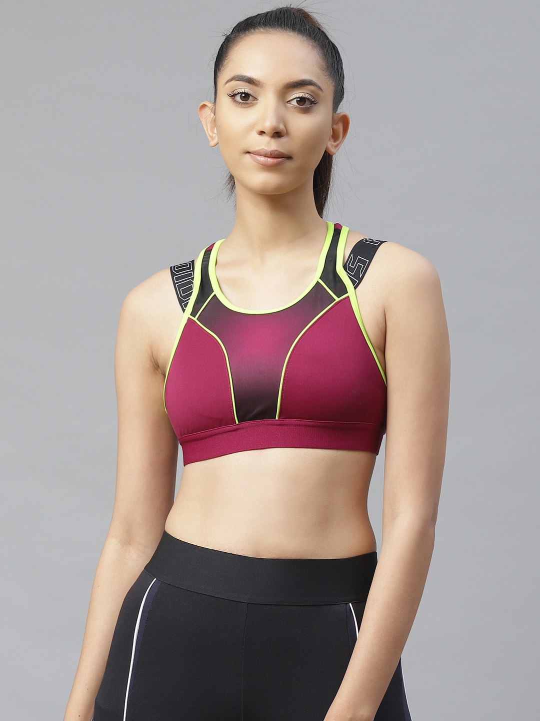 

ADIDAS Women Magenta Colourblocked Don't Rest Training Bra FT3154
