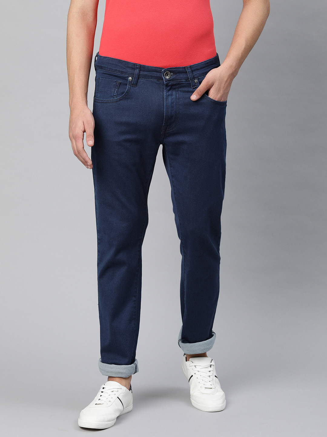 

Pepe Jeans Men Navy Blue BAKEN-V IP Slim Fit Mid-Rise Clean Look Stretchable Jeans